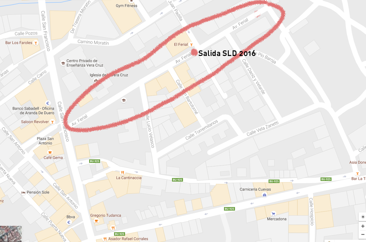 Mapa Salida Avda Ferial SLD 2016 Aranda